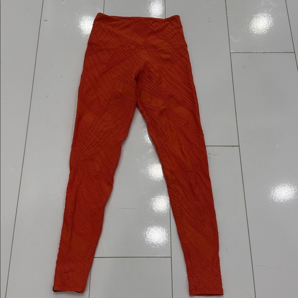Onzie Vibrant Orange Textured Leggings